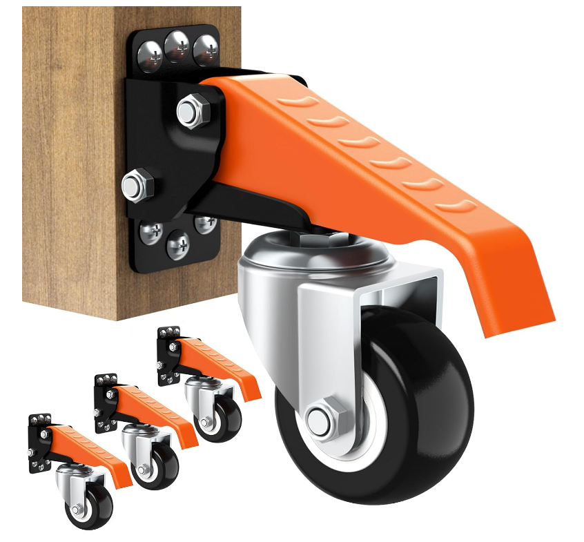 Quick-Release Workbench Caster Set with Multi-Brackets